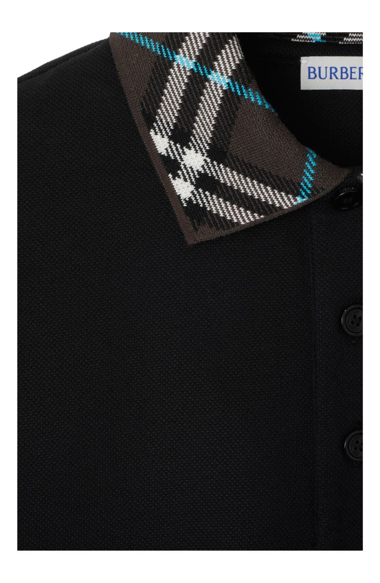 Burberry Check Collar Cotton Polo Shirt, Alternate, color, 