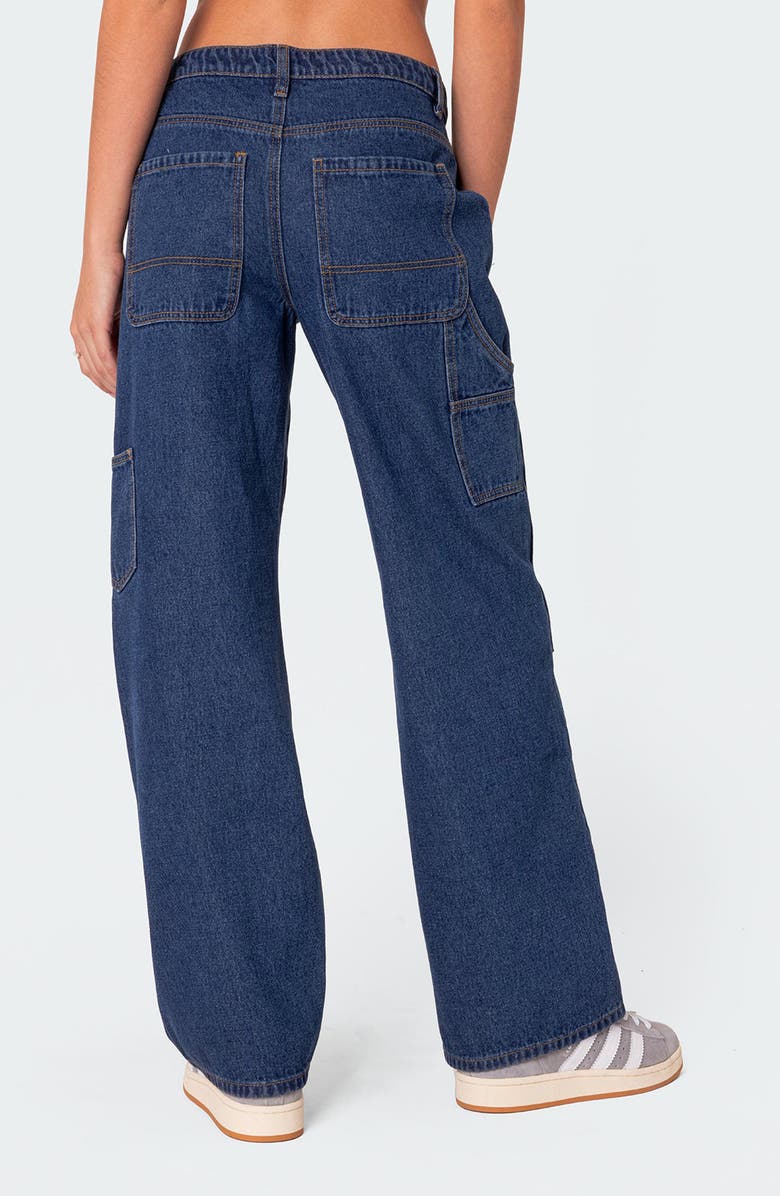 EDIKTED Ayla Low Rise Carpenter Jeans, Alternate, color, Blue