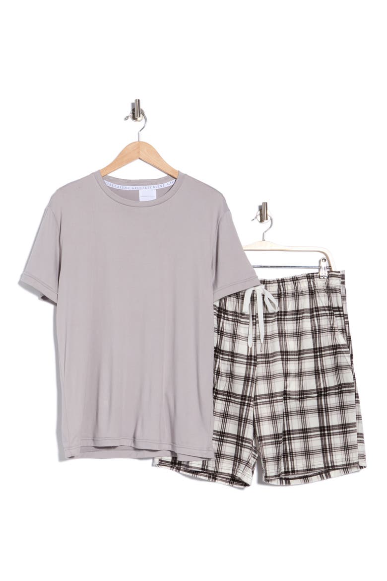 Crewneck T-Shirt & Shorts Pajama Set, Alternate, color, OMBRE BLUE/BRIGHT WHITE