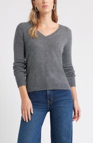 Caslon® Cashmere V-Neck Sweater