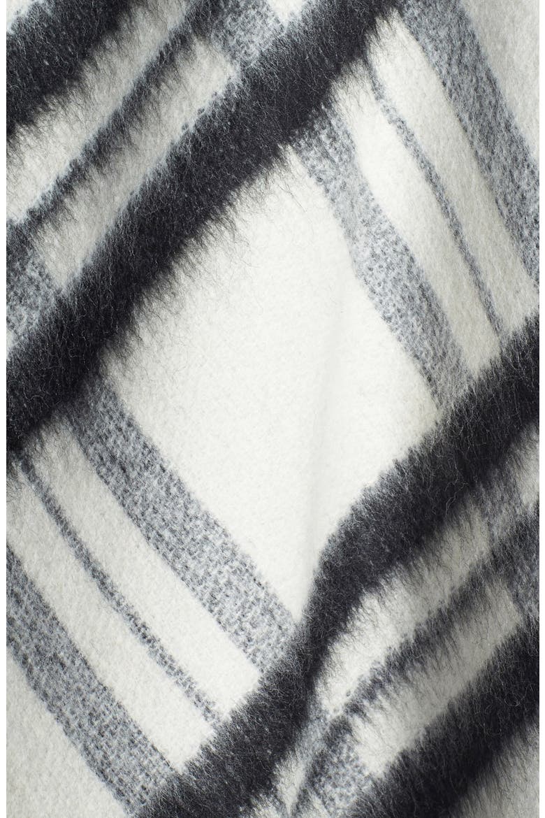 Bias Cut Plaid Wool Blend Skirt, Alternate, color, IVORY- BLACK PLAID