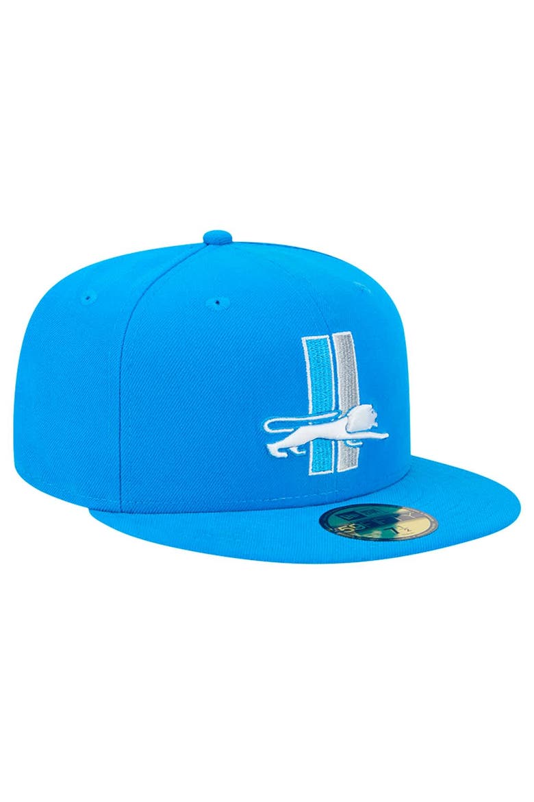 Men's New Era Blue Detroit Lions Omaha Throwback 59FIFTY Fitted Hat, Alternate, color, Blue