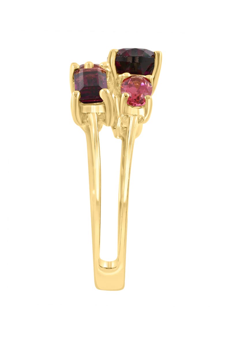 14K Yellow Gold Multi Shape Rhodolite & Pink Tourmaline Band Ring, Alternate, color, 14K Gold