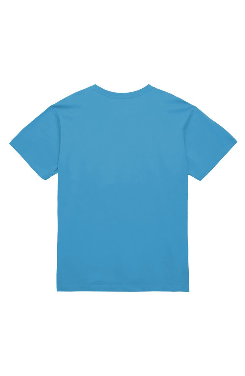 Mitchell & Ness Men's Mitchell & Ness Light Blue New York Knicks Hardwood Classics Arctic Sunset Neon Retro Logo T-Shirt, Alternate, color, Light Blue