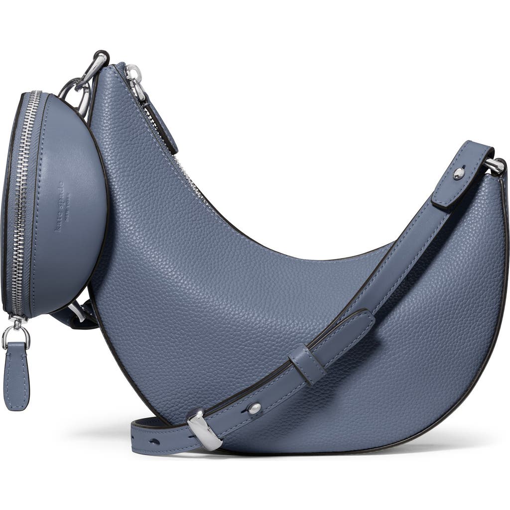 Kate Spade New York Hug Pebble Leather Crossbody Bag In Gray