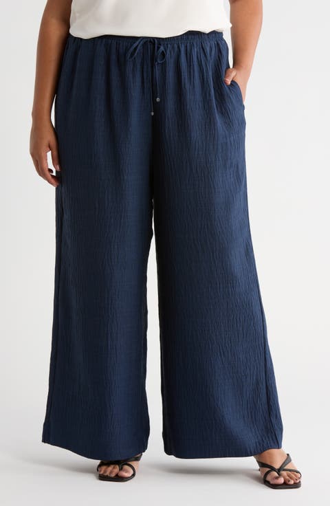 Wied Leg Drawstring Pants (Plus)