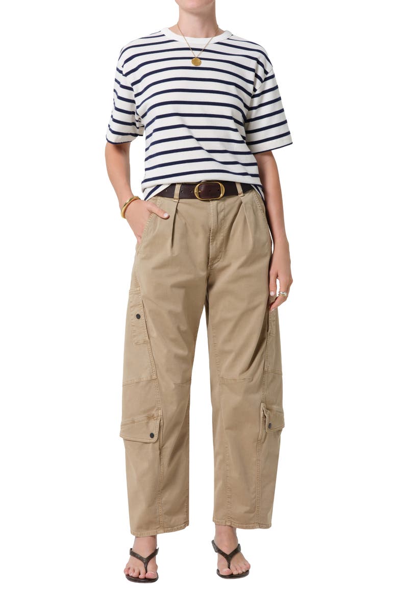 Goldie Stripe Cotton T-Shirt, Alternate, color, MARINE STRIPE NAVY/ WHITE