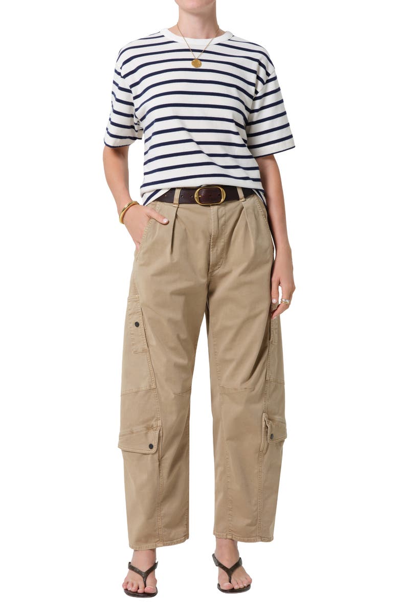 Citizens of Humanity Goldie Stripe Cotton T-Shirt, Alternate, color, Marine Stripe Navy/ White