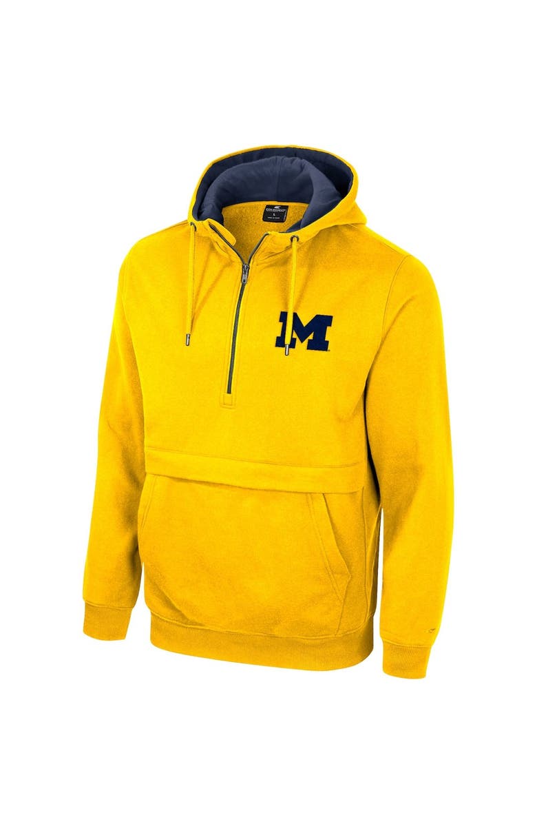 COLOSSEUM Men's Colosseum Maize Michigan Wolverines Half-Zip Hoodie, Alternate, color,