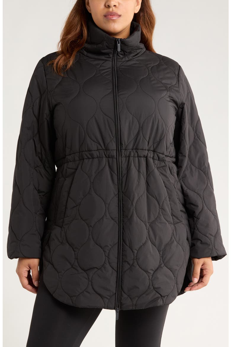 Skyline Quilted Jacket, Alternate, color, BLACK