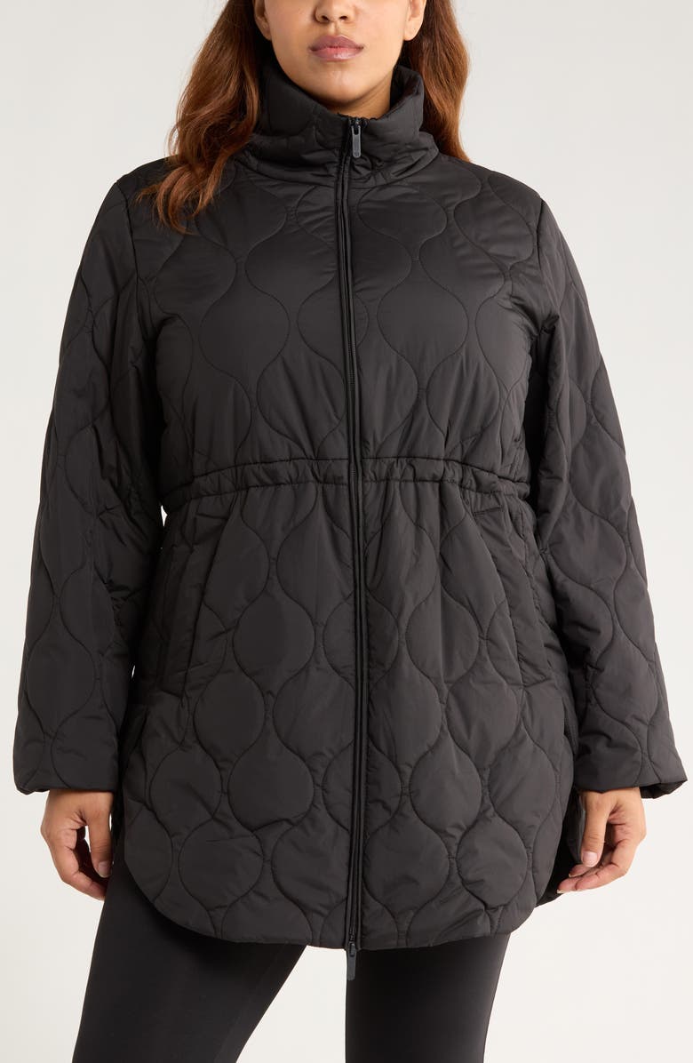 Zella Skyline Quilted Jacket, Alternate, color, Black