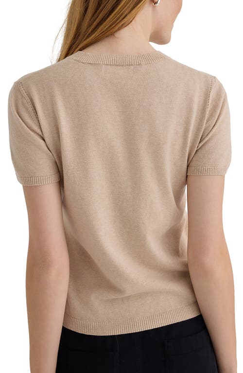 Bella Dahl Short Sleeve Cotton & Cashmere Top In Neutral