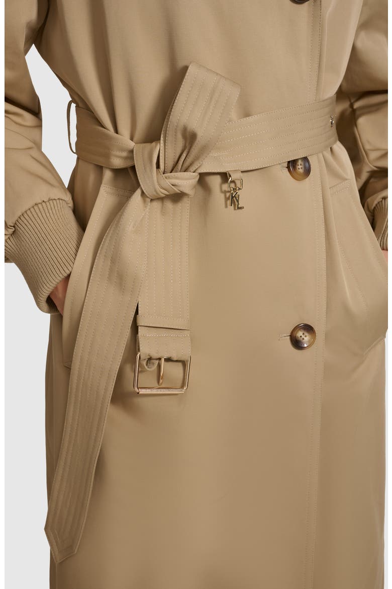 Double Breasted Gabardine Trench Coat, Alternate, color, KHAKI