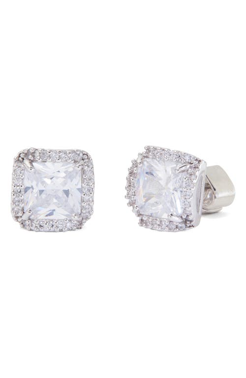 Kate Spade New York That Sparkle Princess Cut Cubic Zirconia Studs In Silver