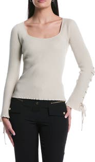 Laundry by Shelli Segal Tie Sleeve Sweater