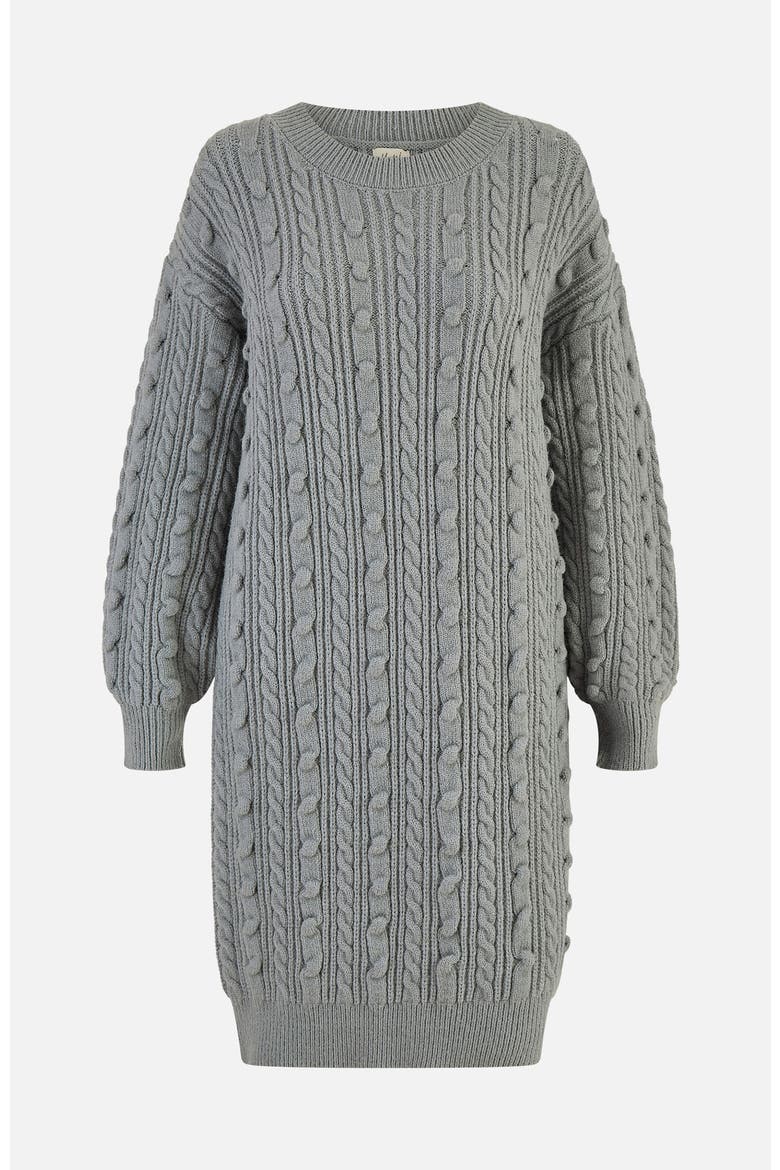 Cable Knit Tunic Dress, Alternate, color, Grey