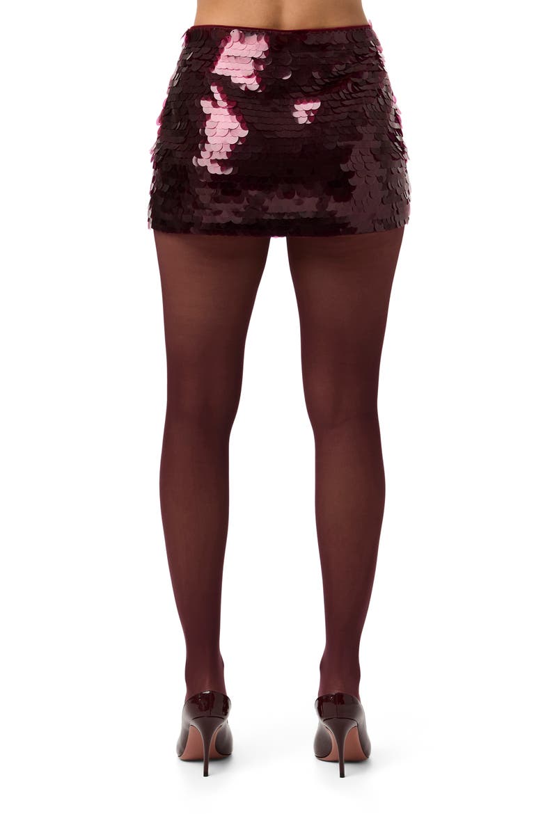 Sequin Miniskirt, Alternate, color, CHERRY LACQUER