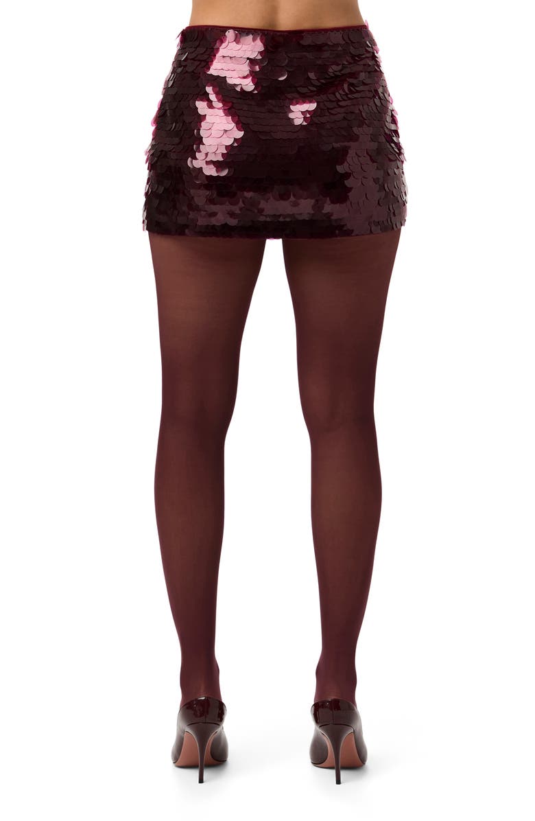 Naked Wardrobe Sequin Miniskirt, Alternate, color, Cherry Lacquer