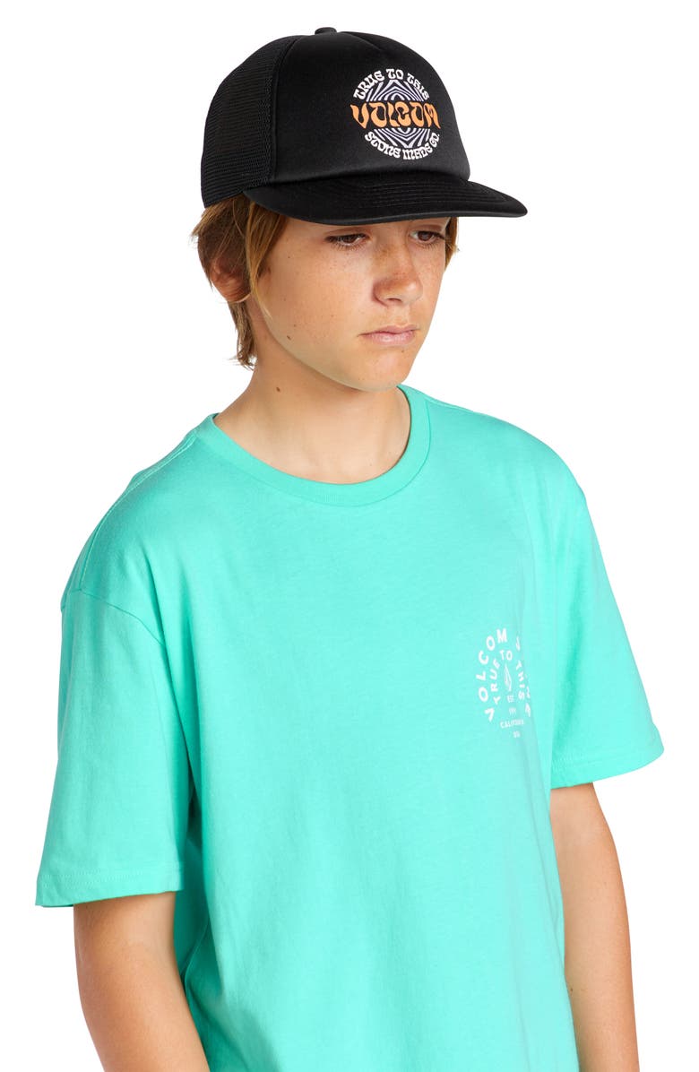 Volcom Kids' Hot Cheese Graphic Trucker Hat, Alternate, color, 