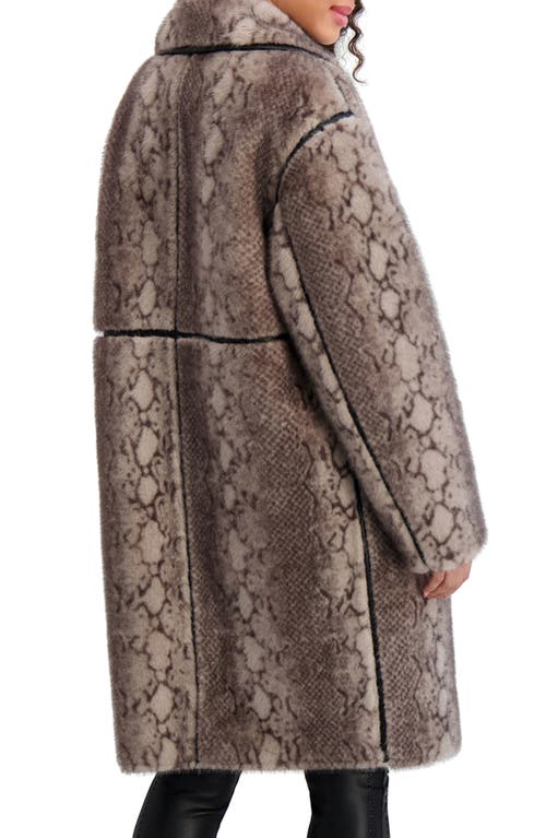 Karl Lagerfeld Paris Faux Fur Jacket In Brown