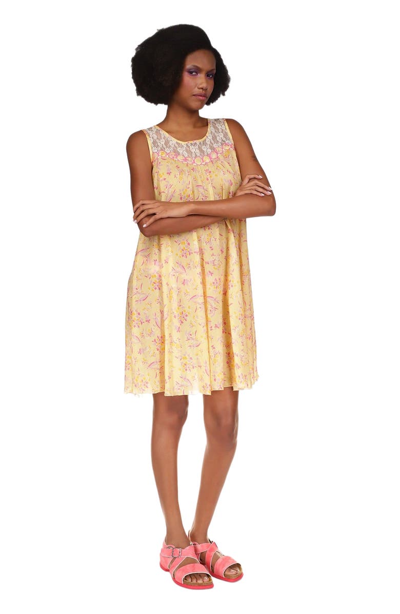 Anna Sui Arcadia Blossom Sleeveless Dress, Alternate, color, Cantaloupe Multi