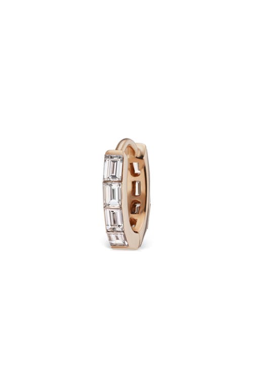 Maria Tash Invisible Set Baguette Diamond Eternity Hoop Earring In Rose Gold