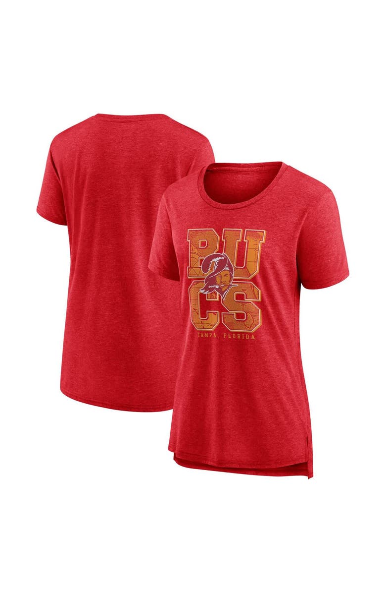 Nike Women's Nike Heather Red Tampa Bay Buccaneers Vintage Graphic Tri-Blend Scoop Neck T-Shirt, Main, color, 