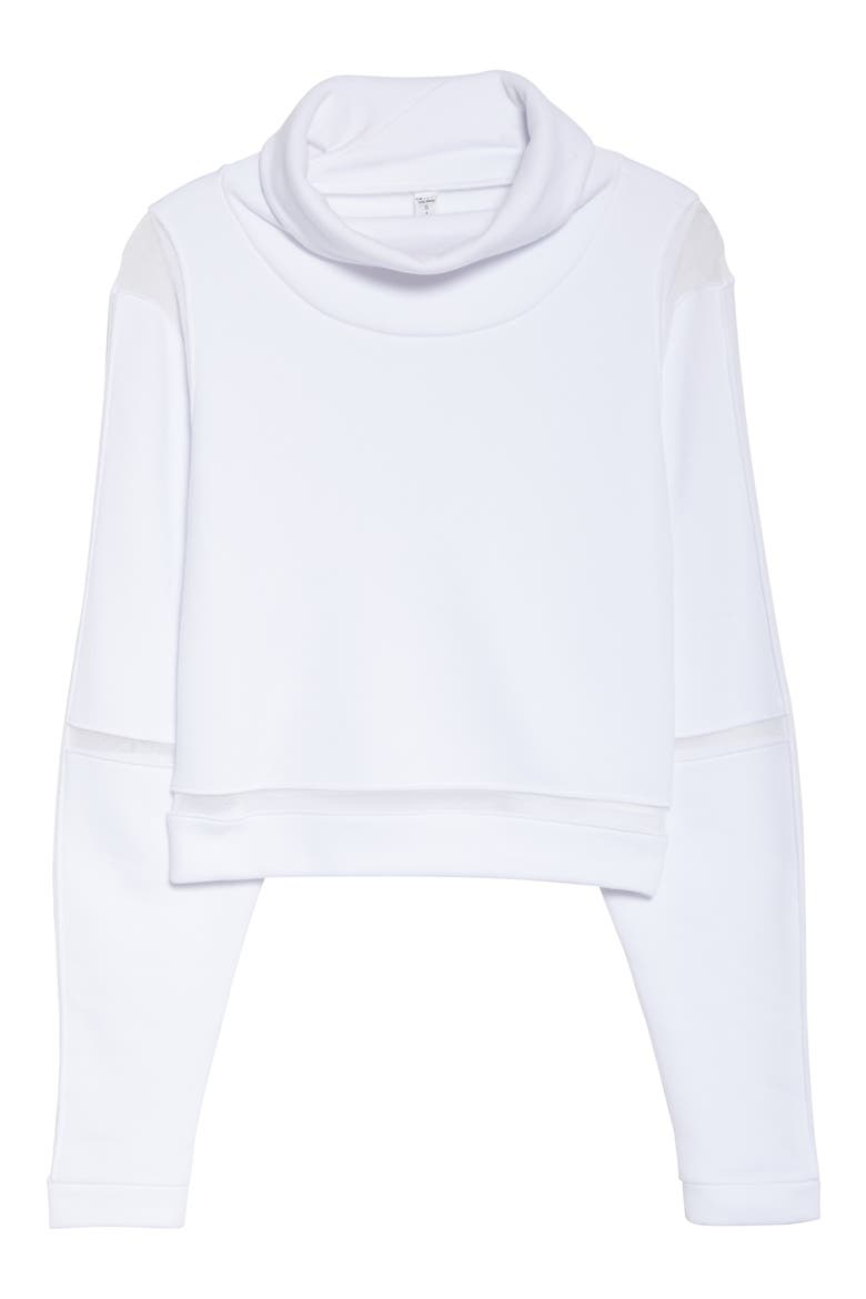 Advanced Funnel Neck Pullover, Alternate, color, WHITE