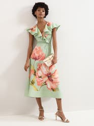 Phase Eight Matilda Ruffle V-Neck Floral Dress