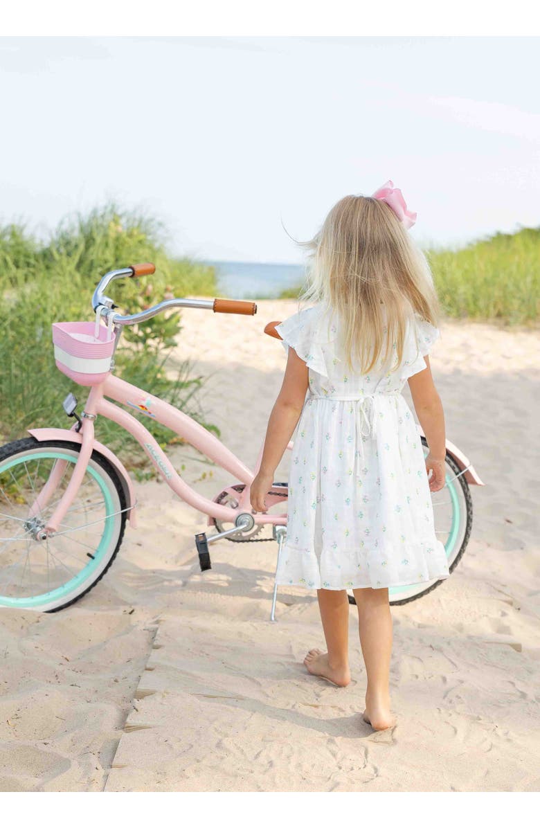 Florence Eiseman Textured Lawn Floral Printed Dress With Flowers, Alternate, color, White / Multicolor