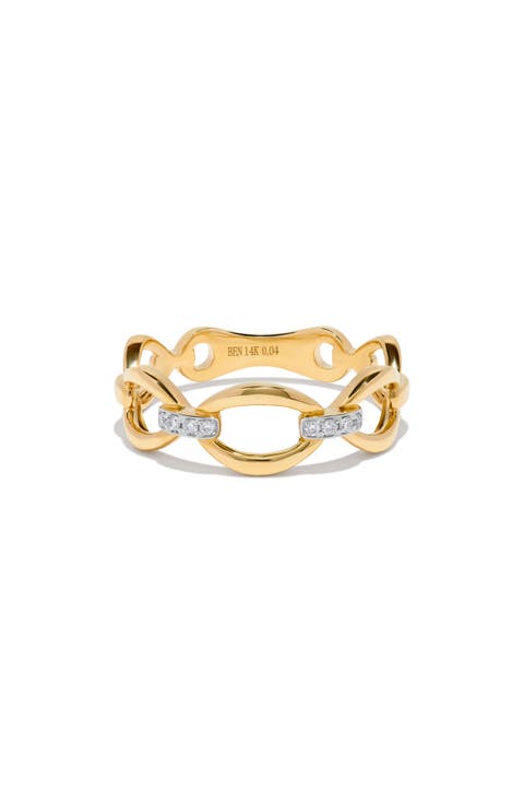 Alternating Diamond Link Ring