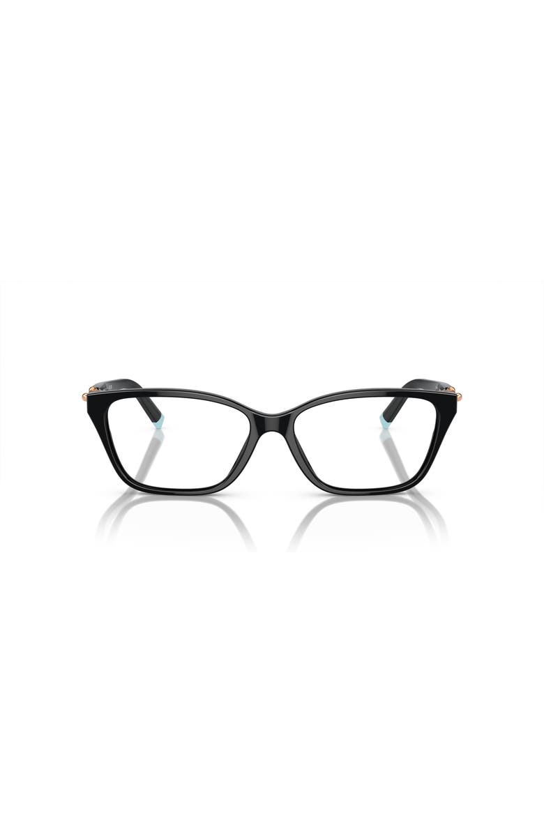 Tiffany & Co. 53mm Rectangle optical glasses, Alternate, color, Black