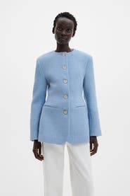 Malina Carol Textured Round Neck Blazer
