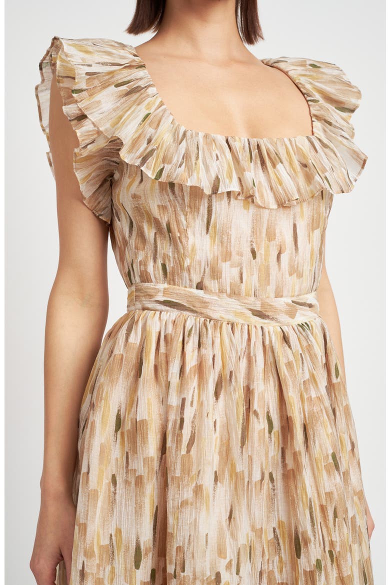 Billie Abstract Print Minidress, Alternate, color, TAUPE MULTI