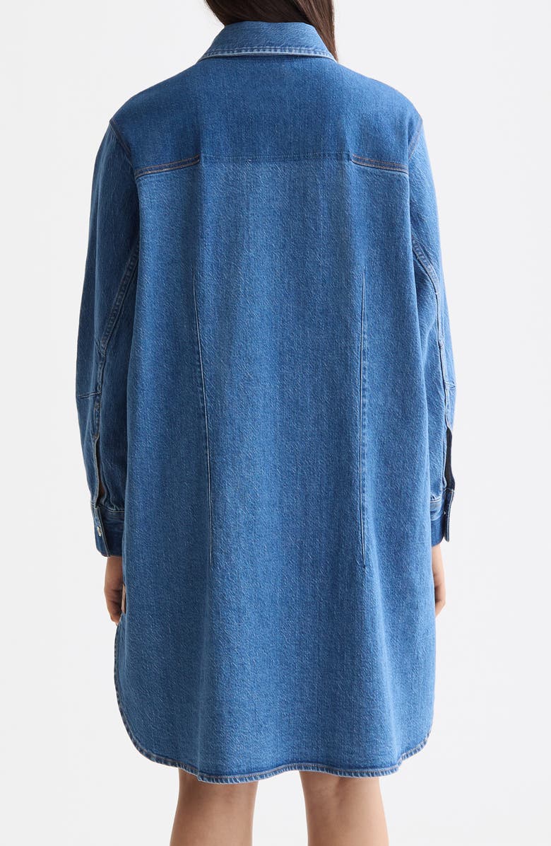 Scotch & Soda Long Sleeve Washed Denim Mini Shirtdress, Alternate, color, 