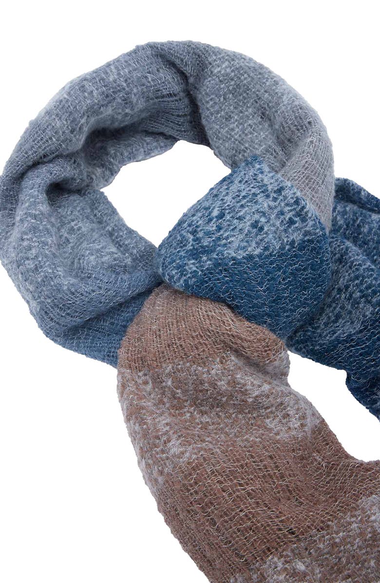 SAACHI Gradient Stripe Fringe Scarf, Alternate, color, Blue