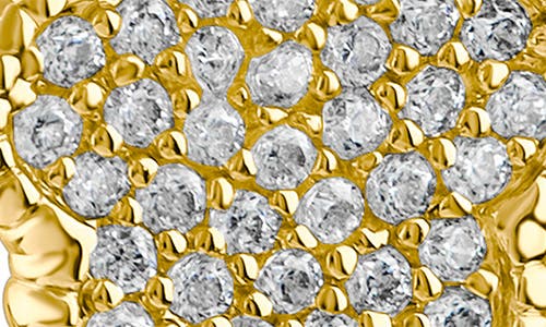 Cz By Kenneth Jay Lane Pavé Cubic Zirconia Clover Drop Huggie Hoop Earrings In Clear/gold