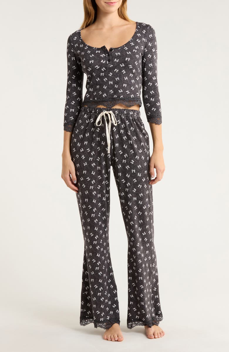 Free People Stolen Dance Pajamas, Main, color, Charcoal Combo