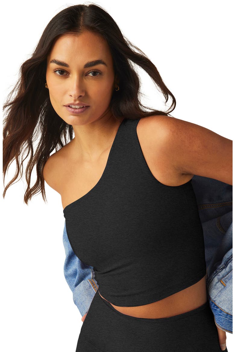 Space Dye One Up Asymmetric Crop Tank Top, Alternate, color, DARKEST NIGHT