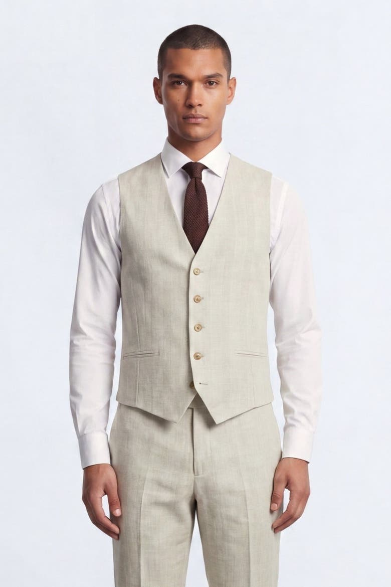 Beckford Slim Fit Check Waistcoat, Main, color, Grey
