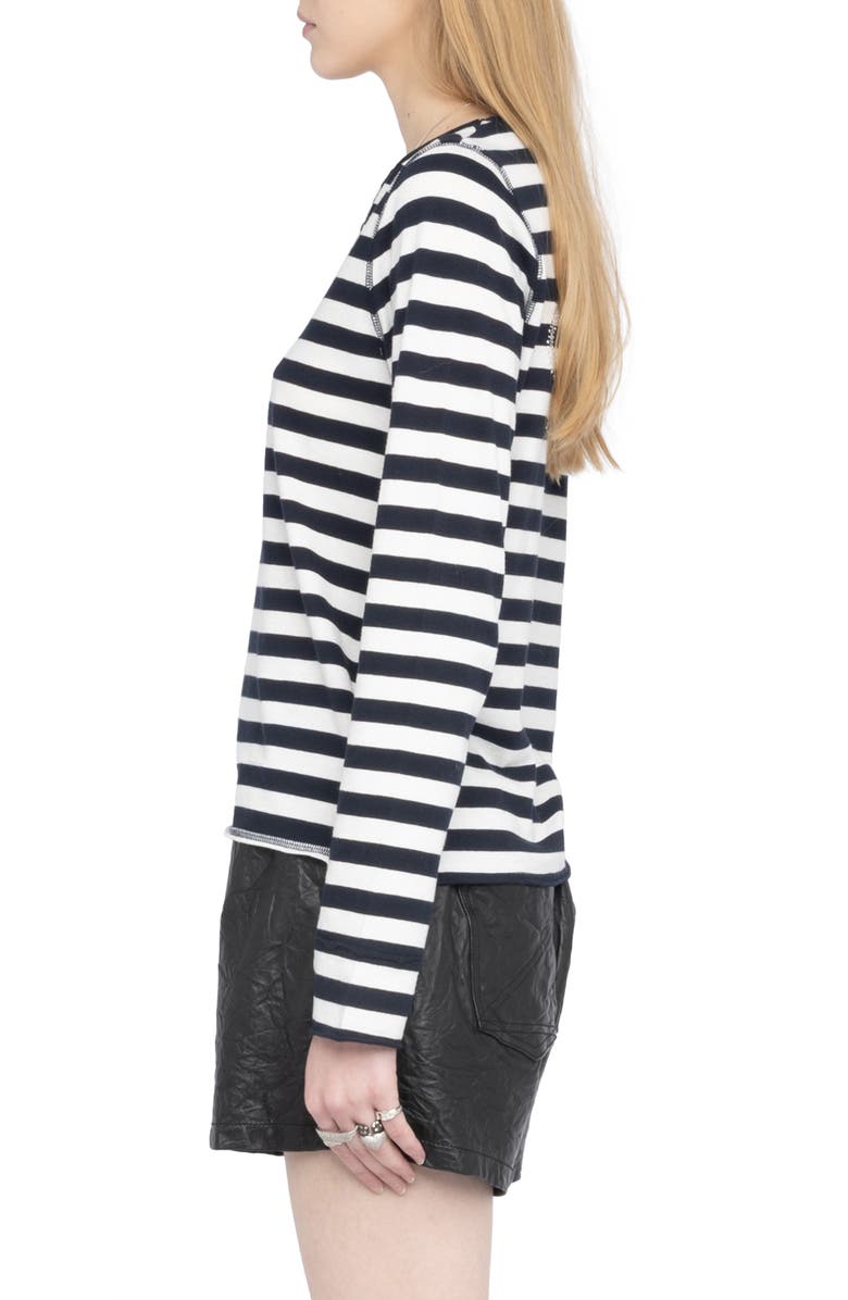 Zadig & Voltaire Tunisien Voltaire Stripe Top, Alternate, color, Encore