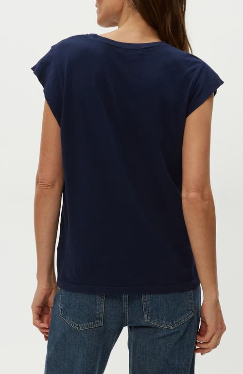 Shop Michael Stars Joey Power Shoulder T-shirt In Nocturnal