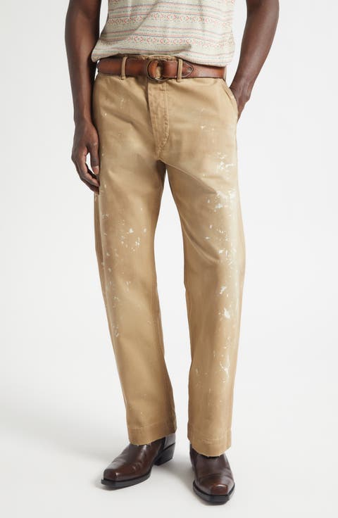 Distressed Paint Splatter Field Chinos