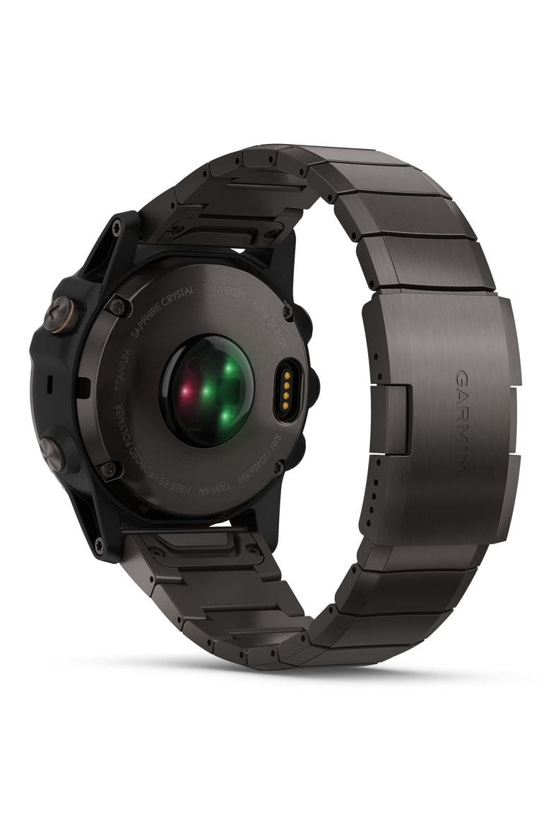 fenix® 5X Plus Sapphire Premium Multisport GPS Watch, 51mm, Alternate, color, CARBON GRAY