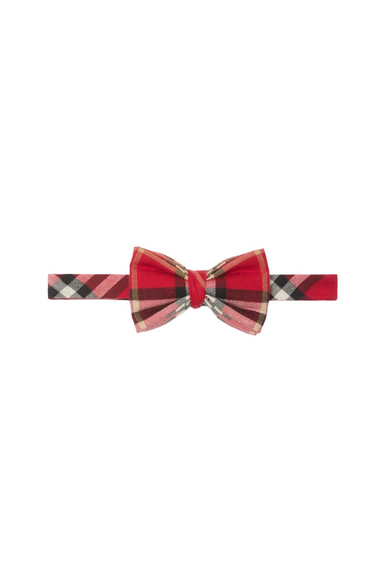 Kids' Check Cotton Flannel Bow Tie, Main, color, Poppy red