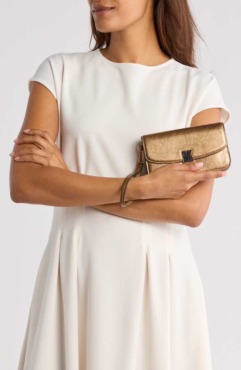 Kate Spade New York dakota crinkle metallic wallet, Alternate, color, Gold