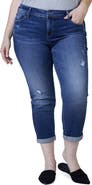 SLINK Jeans Distressed Crop Boyfriend Jeans