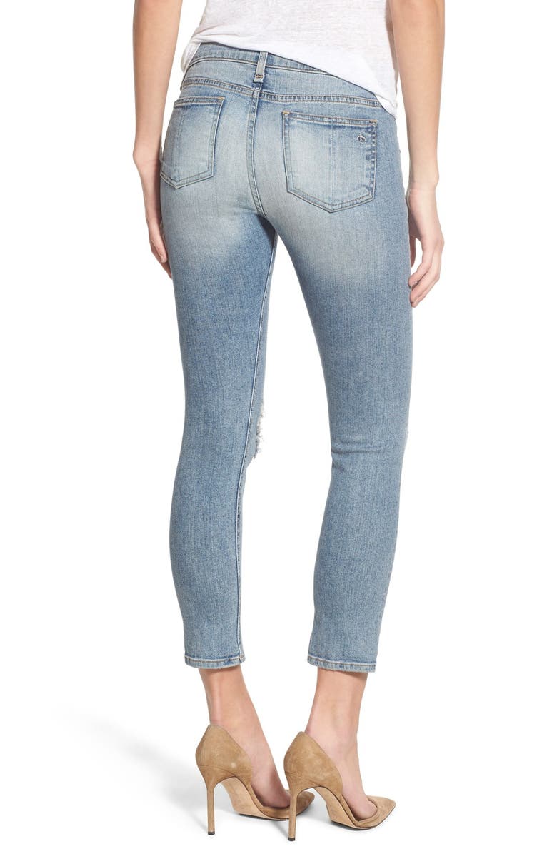 rag & bone/JEAN Destroyed Capri Skinny Jeans, Alternate, color,
