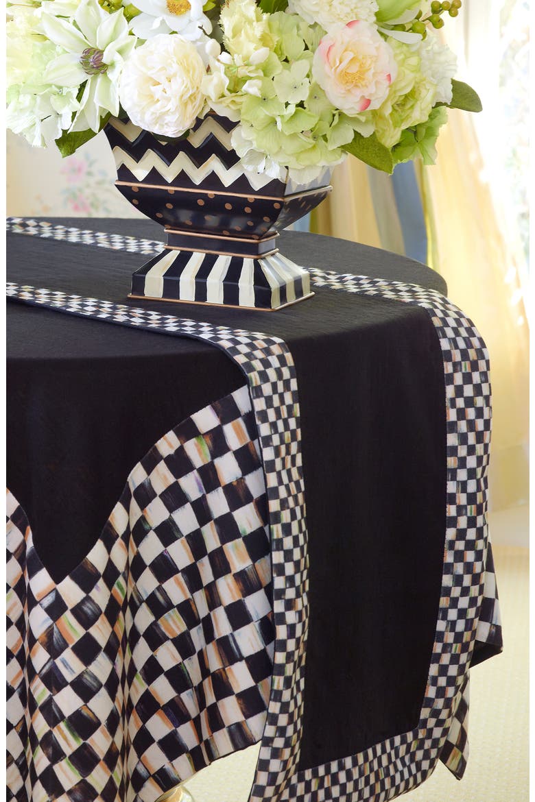 Courtly Check Table Runner, Alternate, color, BLACK/ WHITE