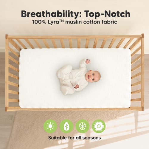 Keababies 2-pack Lyra Muslin Crib Sheets In White
